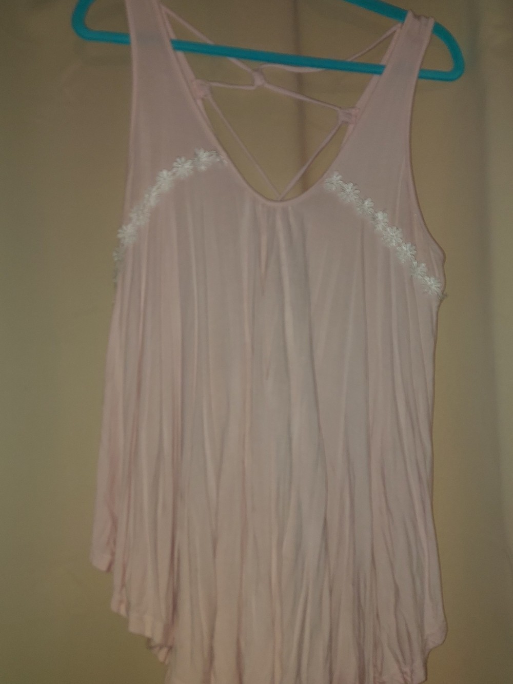 POL Light Pink Floral Trim Strappy Camisole